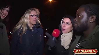 Public Mature Woman Engages In Interracial Sex