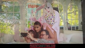 Young Girl Gets Intimate With Her Uncle While He'S In Easter Bunny Costume