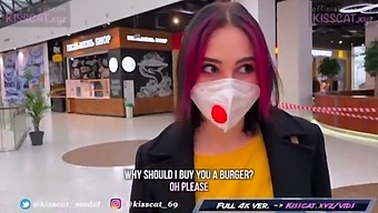 Russian Teen Gives Public Blowjob To Fitness Coach In Mall