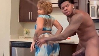 Fucking Hot Ebony Teen With Big Ass And Big Dick In The Kitchen